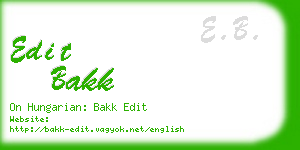 edit bakk business card